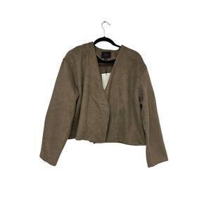 Zara Womens Sweater M L Brown Wool V Neck Long Sleeve Open Cardigan 1255/737 NWT